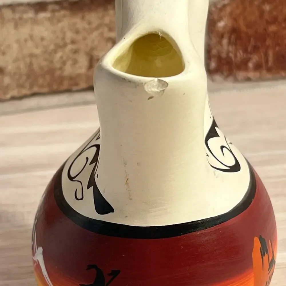 Gorgeous Vintage Hand Painted Navajo Native American Wedding Vase Artist Signed